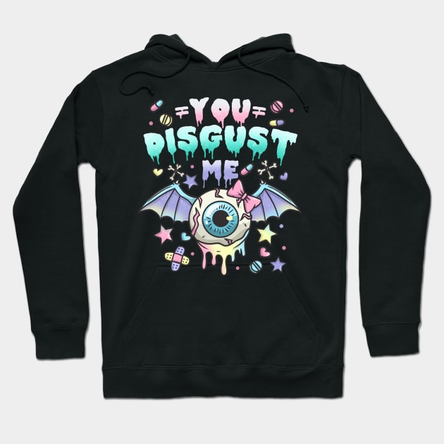 You Disgust Me - Chibi Kawaii Anime Pastel Goth Hoodie by biNutz